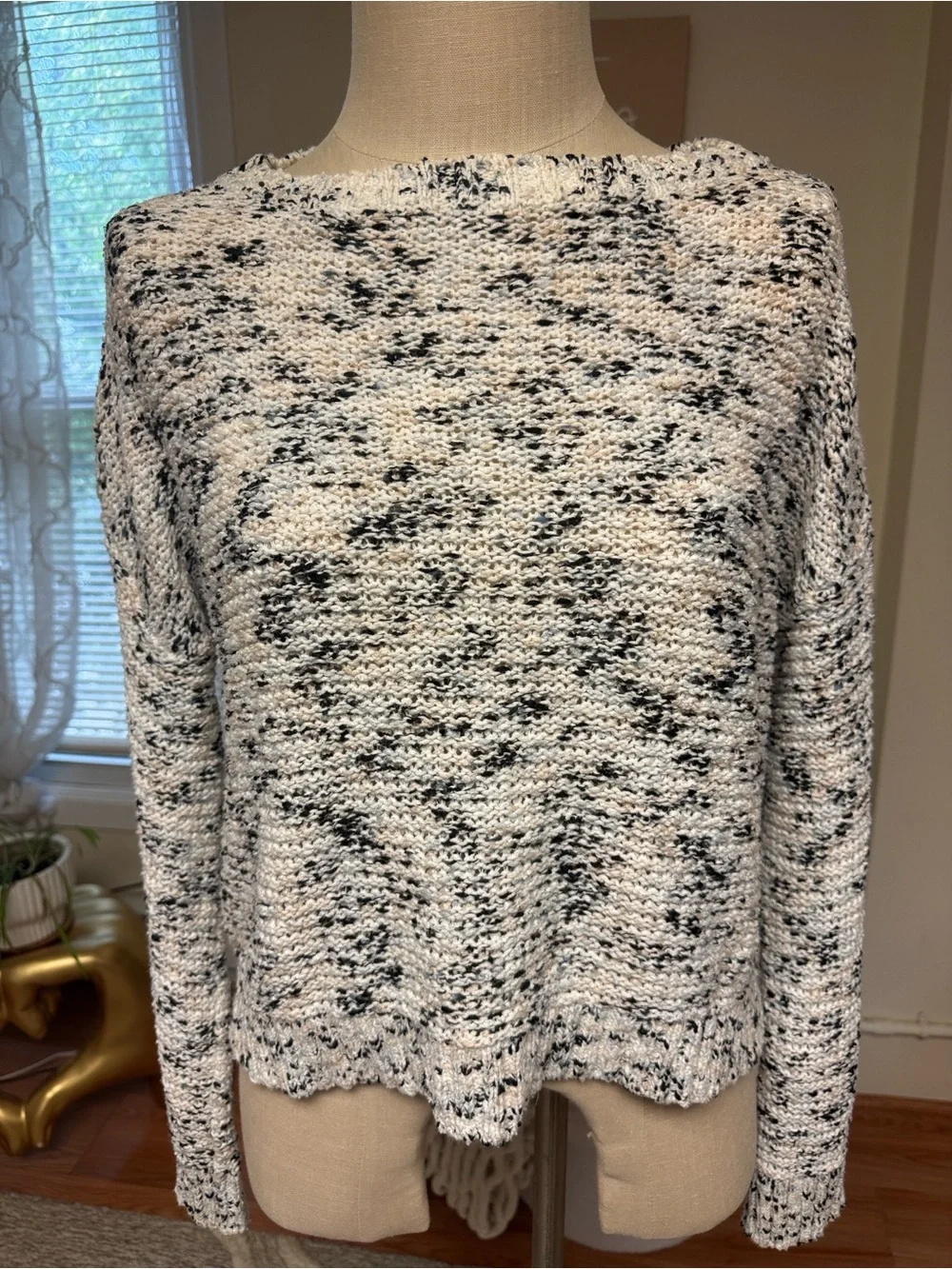 A New Day - Cozy Black and White Marled Knit Sweater - Women's